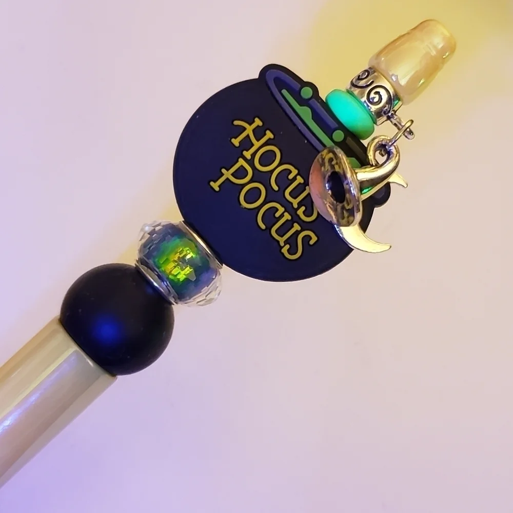 Handmade Iridescent Hocus Pocus Beaded Silicone Focal Bead Pen